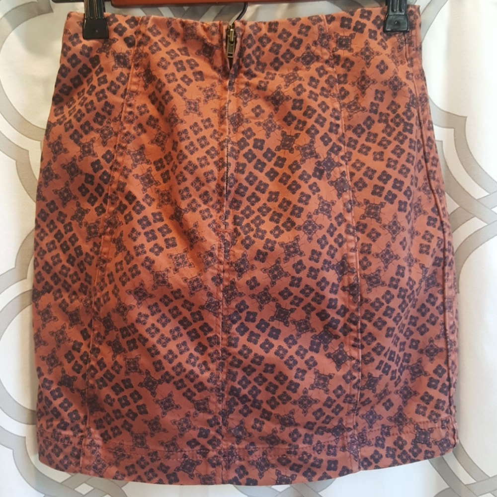 FINAL PRICE FP Burnt Orange Black Mini Skirt 0 - Picture 2 of 6